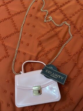 DELUXITY Pink Patent Mini Top-Handle Crossbody Bag